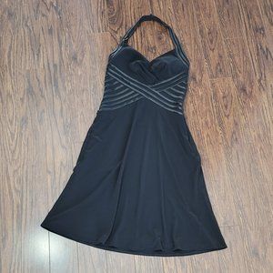 Frank Lyman A-Line Halter Neck Dress Black Classic Sweetheart Stretch Women NWOT